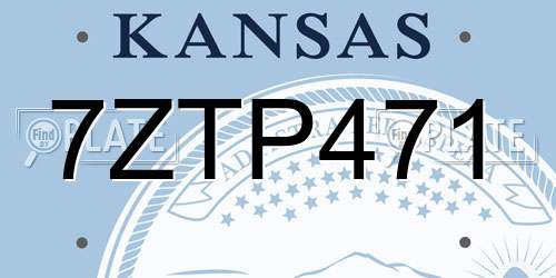 7ZTP471 Kansas License Plate