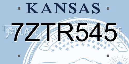 7ZTR545 Kansas License Plate