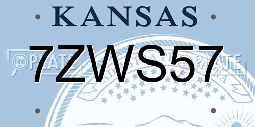 7ZWS57 Kansas License Plate
