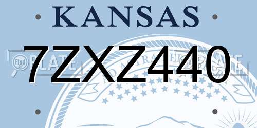 7ZXZ440 Kansas License Plate