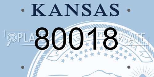80018 Kansas License Plate