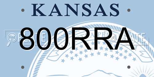 800RRA Kansas License Plate