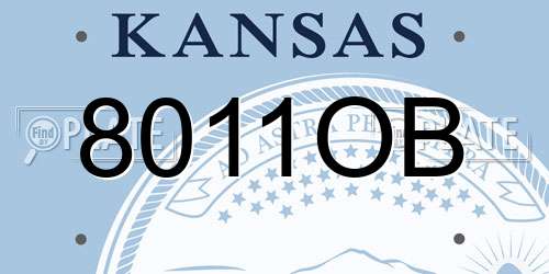 8011OB Kansas License Plate