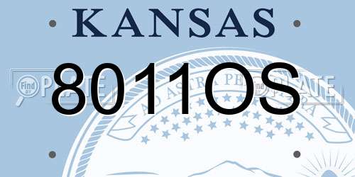 8011OS Kansas License Plate