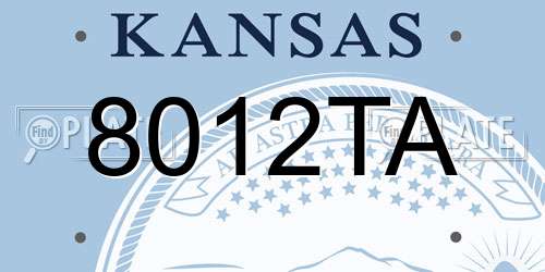 8012TA Kansas License Plate