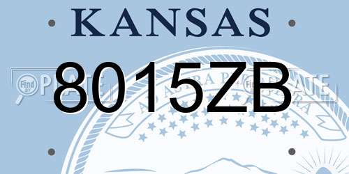 8015ZB Kansas License Plate