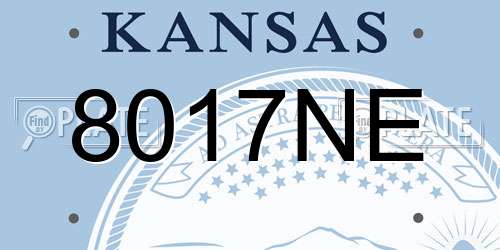8017NE Kansas License Plate