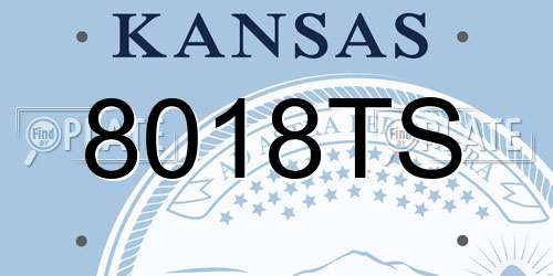 8018TS Kansas License Plate