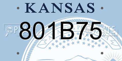 801B75 Kansas License Plate