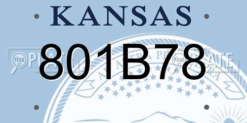801B78 Kansas License Plate