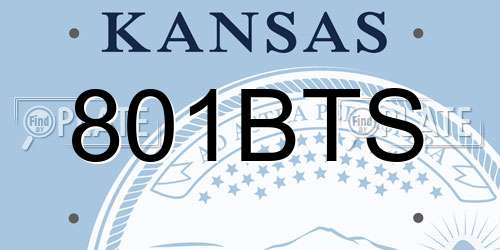 801BTS Kansas License Plate