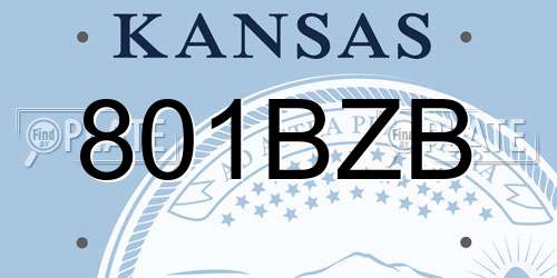 801BZB Kansas License Plate