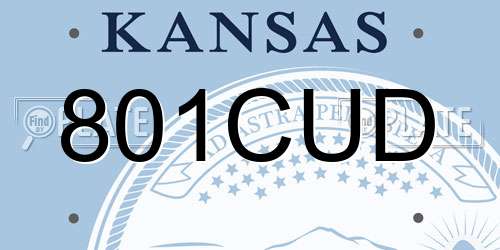 801CUD Kansas License Plate