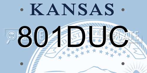 801DUC Kansas License Plate
