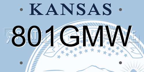 801GMW Kansas License Plate