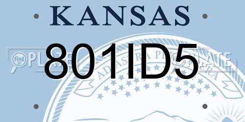 801ID5 Kansas License Plate