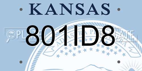 801ID8 Kansas License Plate
