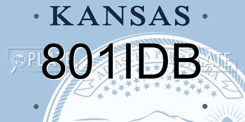 801IDB Kansas License Plate
