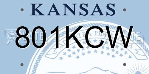 801KCW Kansas License Plate