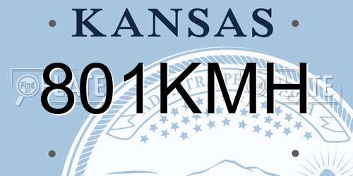 801KMH Kansas License Plate