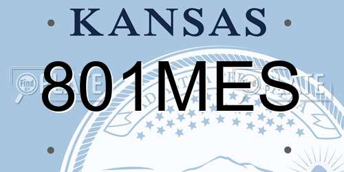 801MES Kansas License Plate