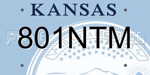 801NTM Kansas License Plate