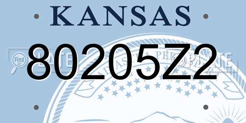 80205Z2 Kansas License Plate