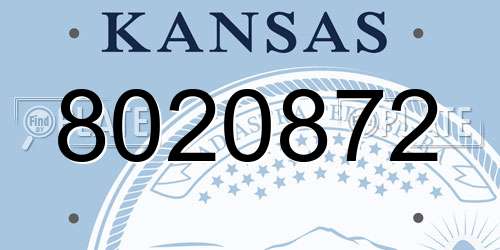 8020872 Kansas License Plate