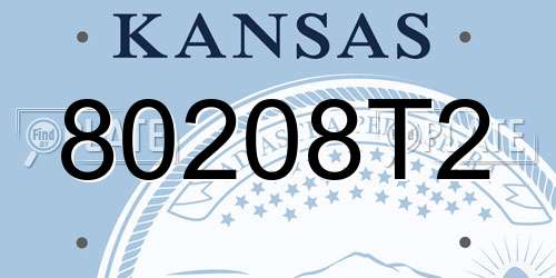 80208T2 Kansas License Plate