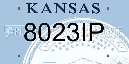 8023IP Kansas License Plate