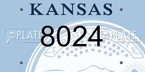 8024 Kansas License Plate