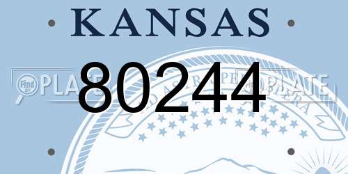 80244 Kansas License Plate