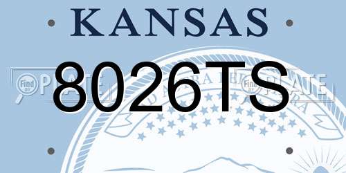 8026TS Kansas License Plate