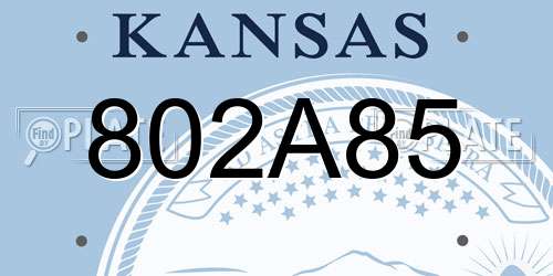 802A85 Kansas License Plate