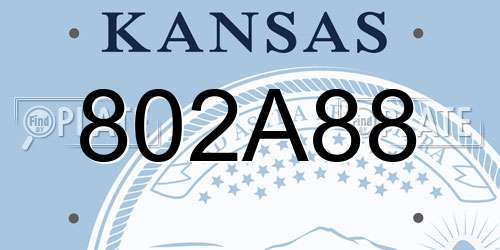 802A88 Kansas License Plate