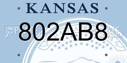 802AB8 Kansas License Plate