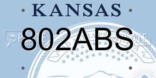 802ABS Kansas License Plate