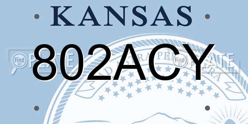802ACY Kansas License Plate