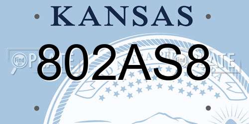802AS8 Kansas License Plate