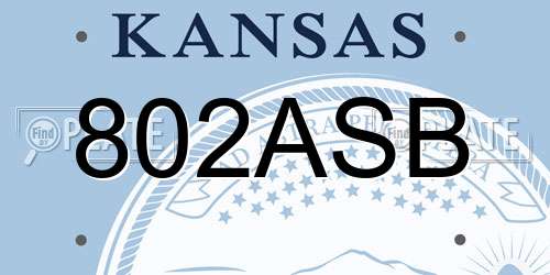 802ASB Kansas License Plate