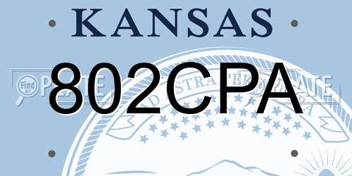 802CPA Kansas License Plate