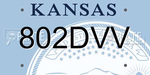 802DVV Kansas License Plate