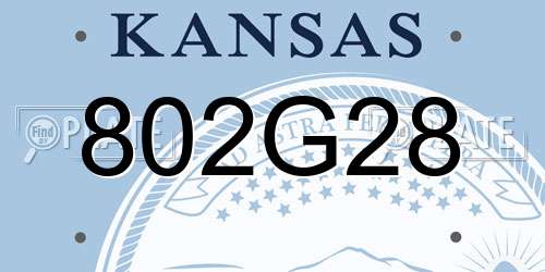802G28 Kansas License Plate