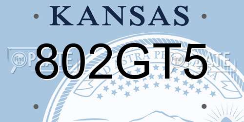 802GT5 Kansas License Plate
