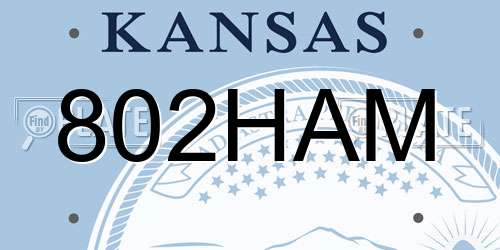 802HAM Kansas License Plate