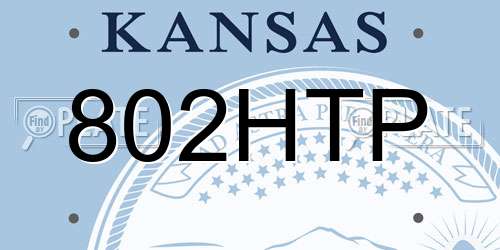 802HTP Kansas License Plate