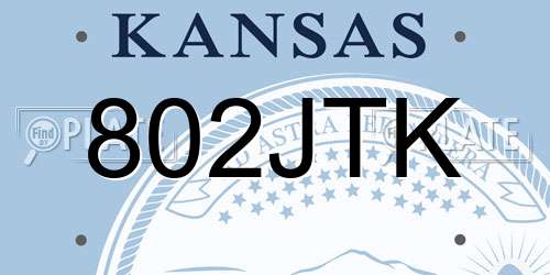 802JTK Kansas License Plate