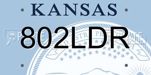 802LDR Kansas License Plate