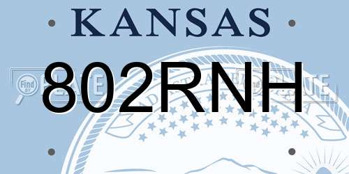 802RNH Kansas License Plate