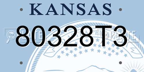 80328T3 Kansas License Plate